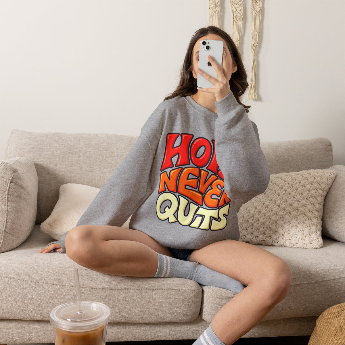 Hope Never Quits Crewneck Sweatshirt