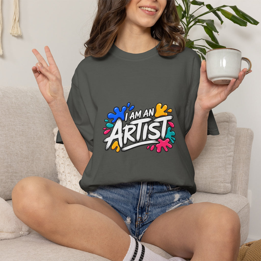 Artist T‑Shirt — "Human Artist" Colorful Paint Splash Graphic Tee