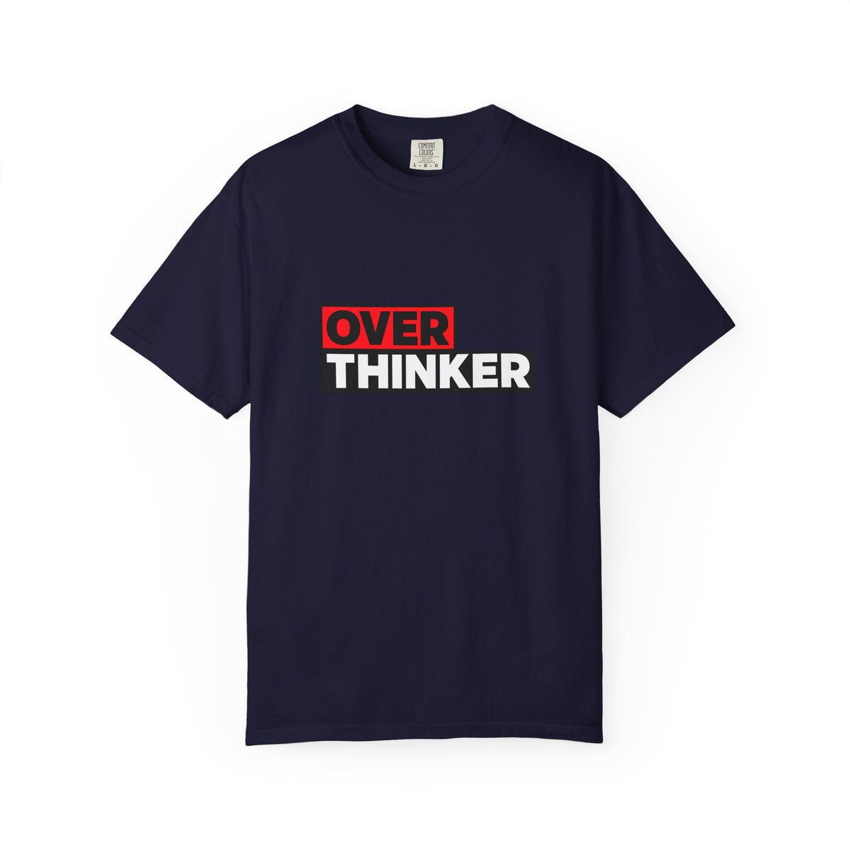 Overthinker Graphic T-Shirt — Bold Red & Black Text Tee