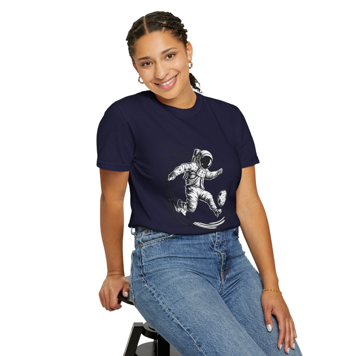 Astronaut Soccer T-Shirt — Space Football Graphic Tee