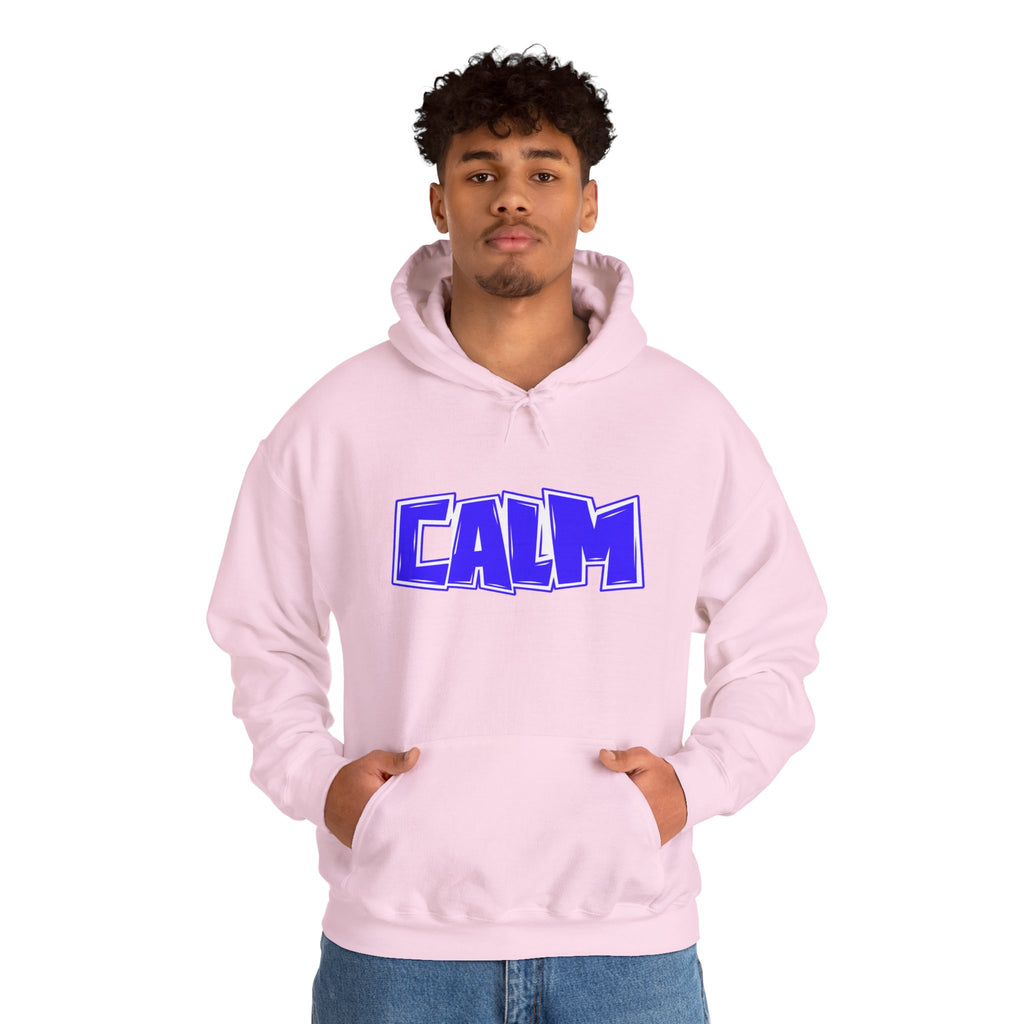 Calm Graphic Hoodie — Bold Blue Streetwear Pullover