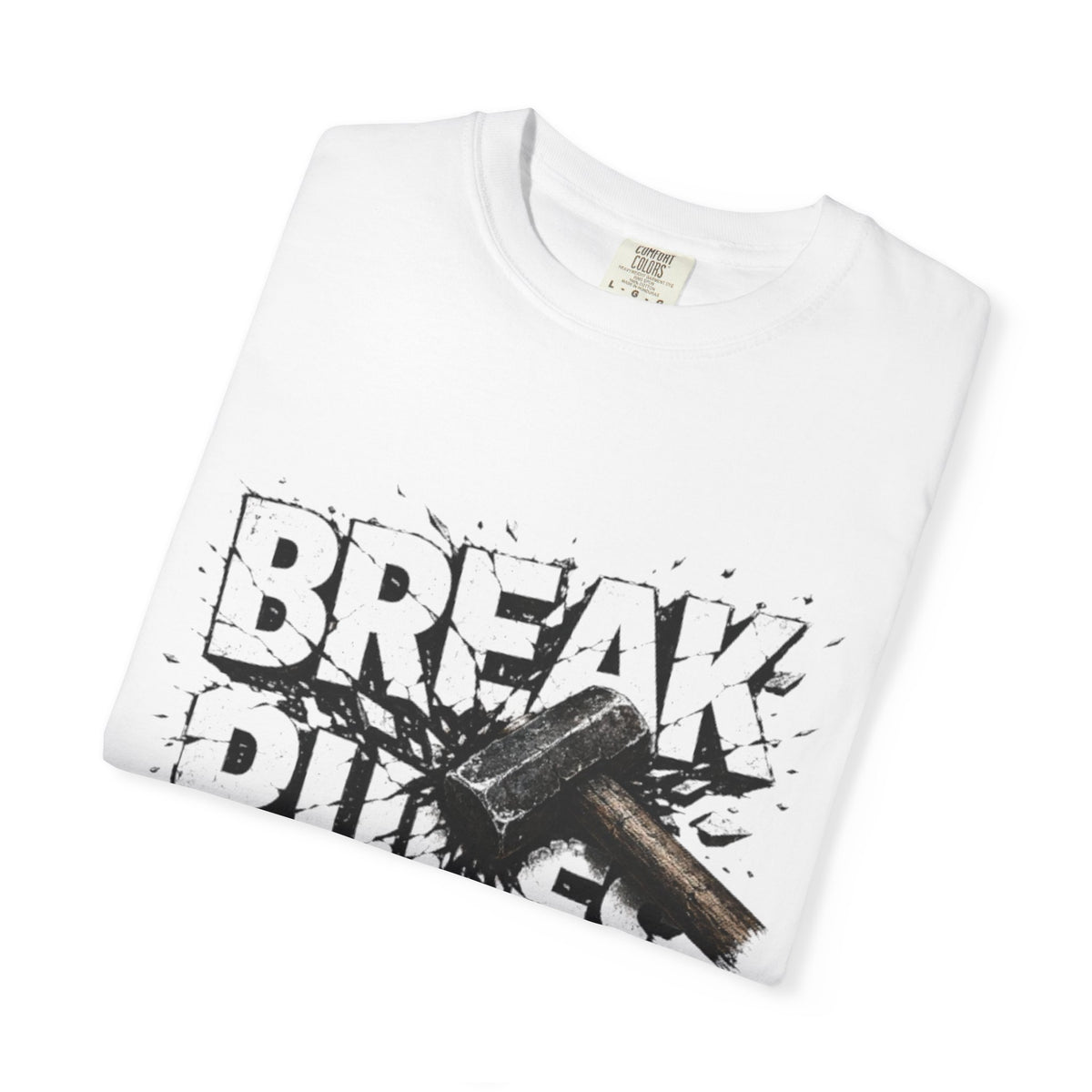 Break Rules T-Shirt — Graphic 'Break Rules' Design with Hammer