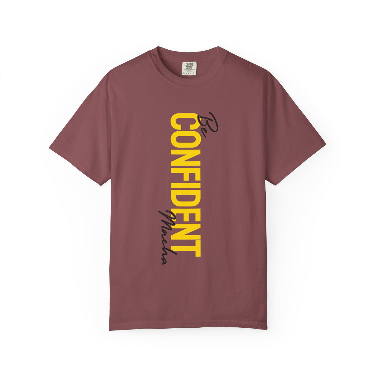 Be Confident Vertical Text T-Shirt — Motivational Graphic Tee