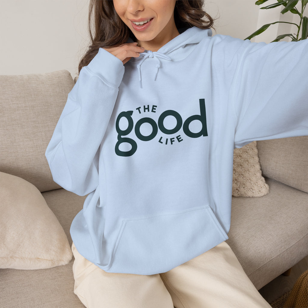 The Good Life Hoodie – Minimal Retro Logo Pullover