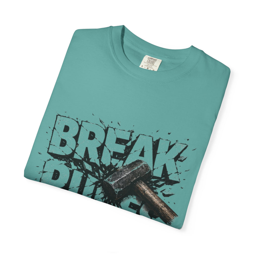 Break Rules T-Shirt — Graphic 'Break Rules' Design with Hammer