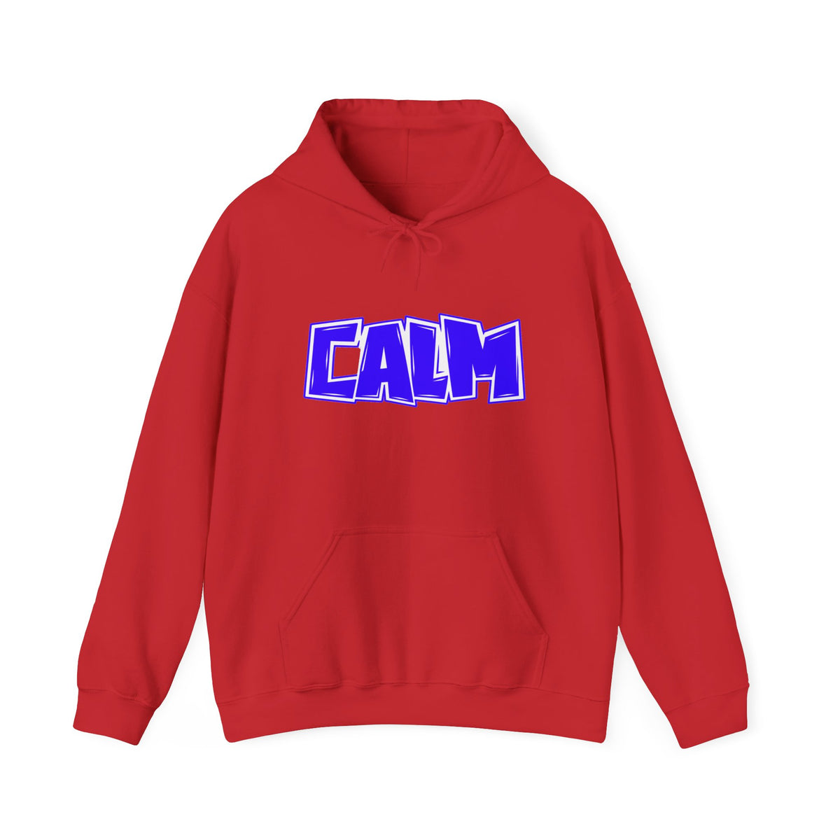 Calm Graphic Hoodie — Bold Blue Streetwear Pullover