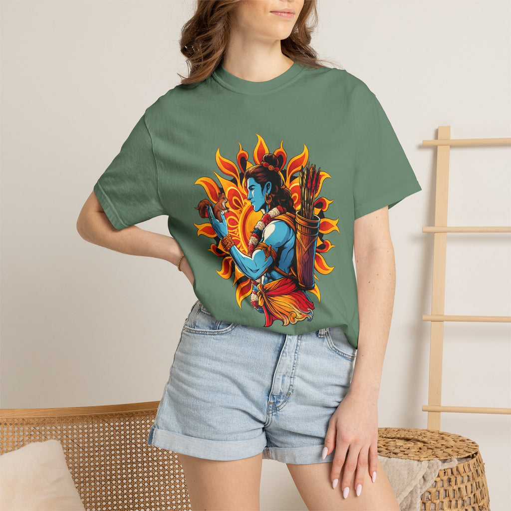 T-Shirt Ram Ji — Mythic Archer Illustration Tee (Sunburst Warrior Graphic)