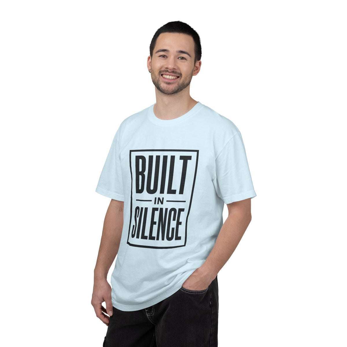 Built In Silence T-Shirt — Minimalist Bold Typography Tee