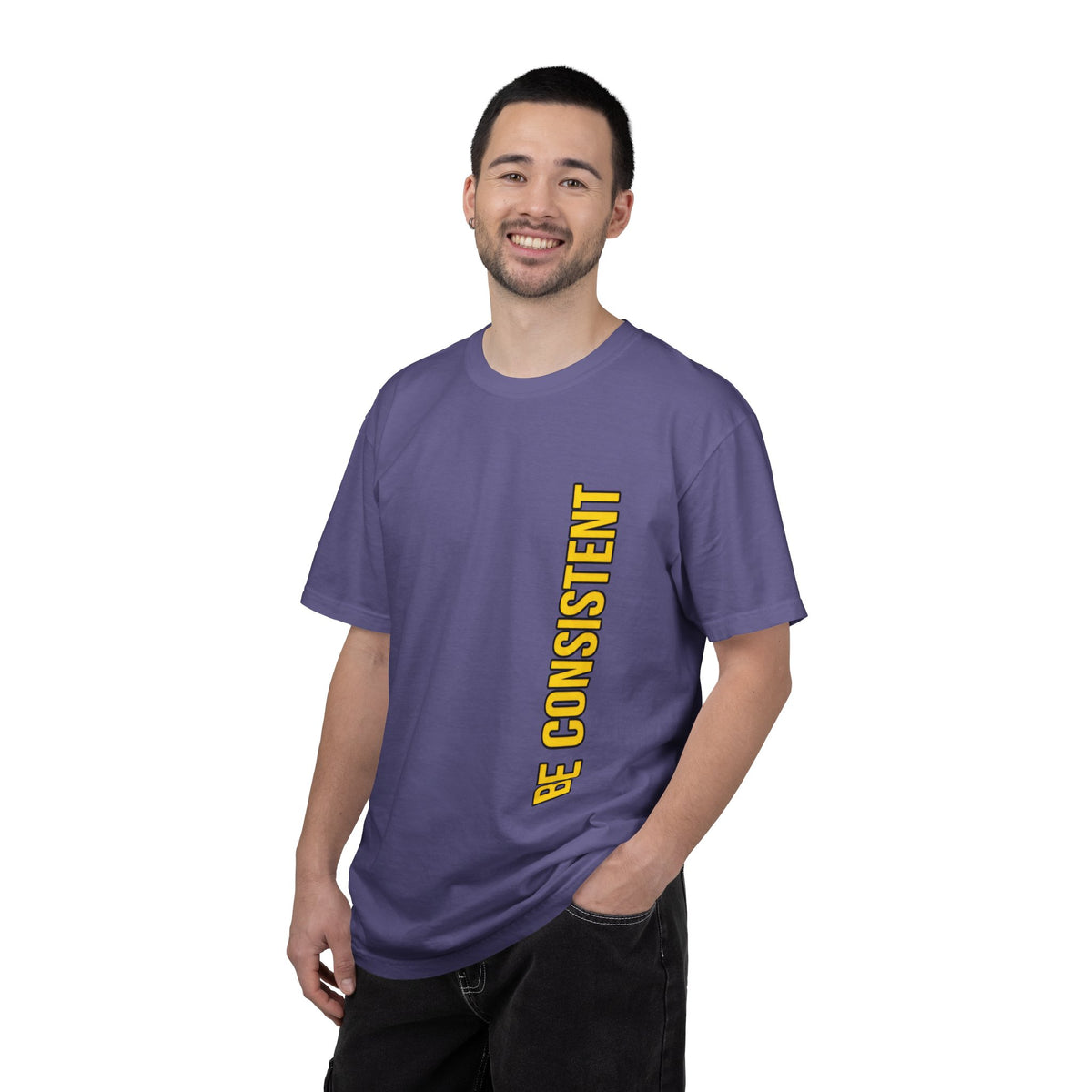Be Consistent Vertical Graphic T-Shirt — Motivational Fitness Tee