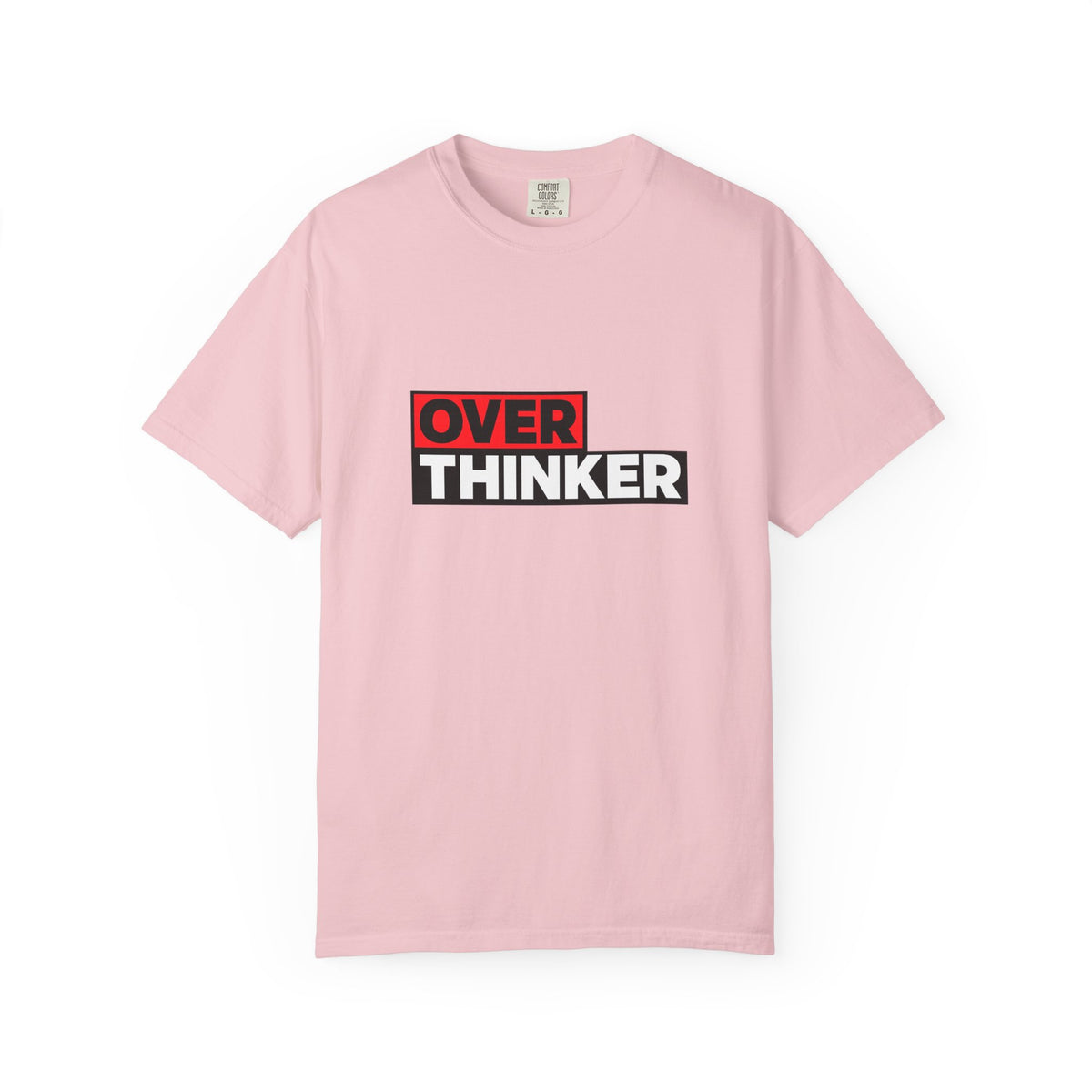 Overthinker Graphic T-Shirt — Bold Red & Black Text Tee
