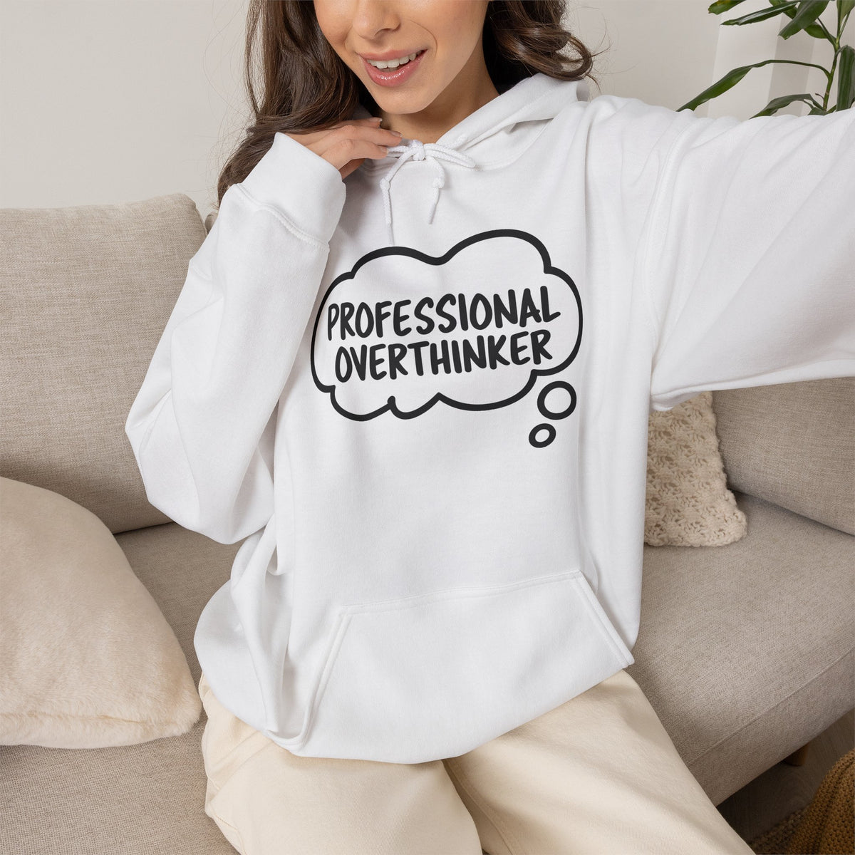 Professional Overthinker Hoodie - Funny Thought Bubble Sweatshirt for Overthinkers