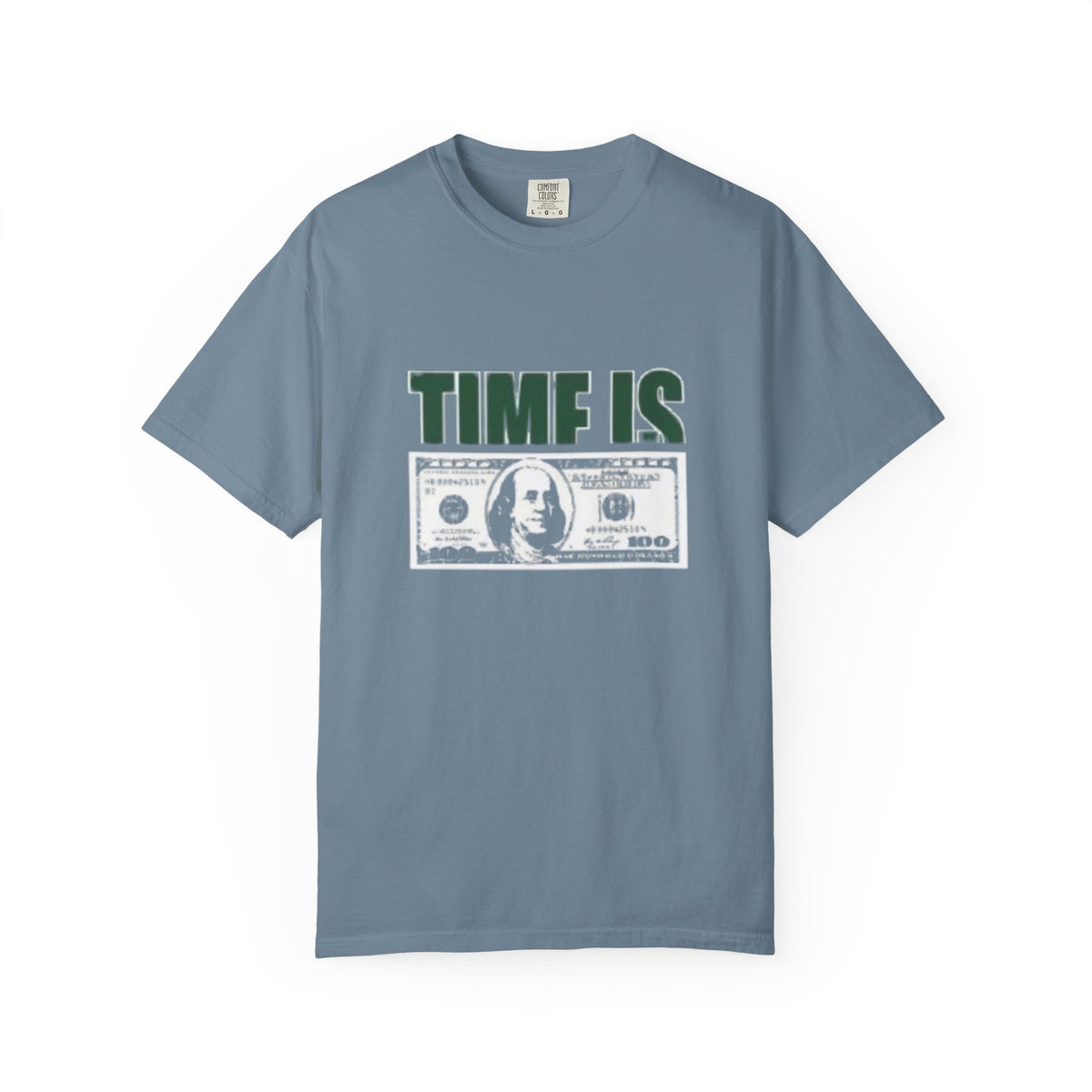 Money Vibe T-Shirt — "TIME IS" Graphic Dollar Bill Tee