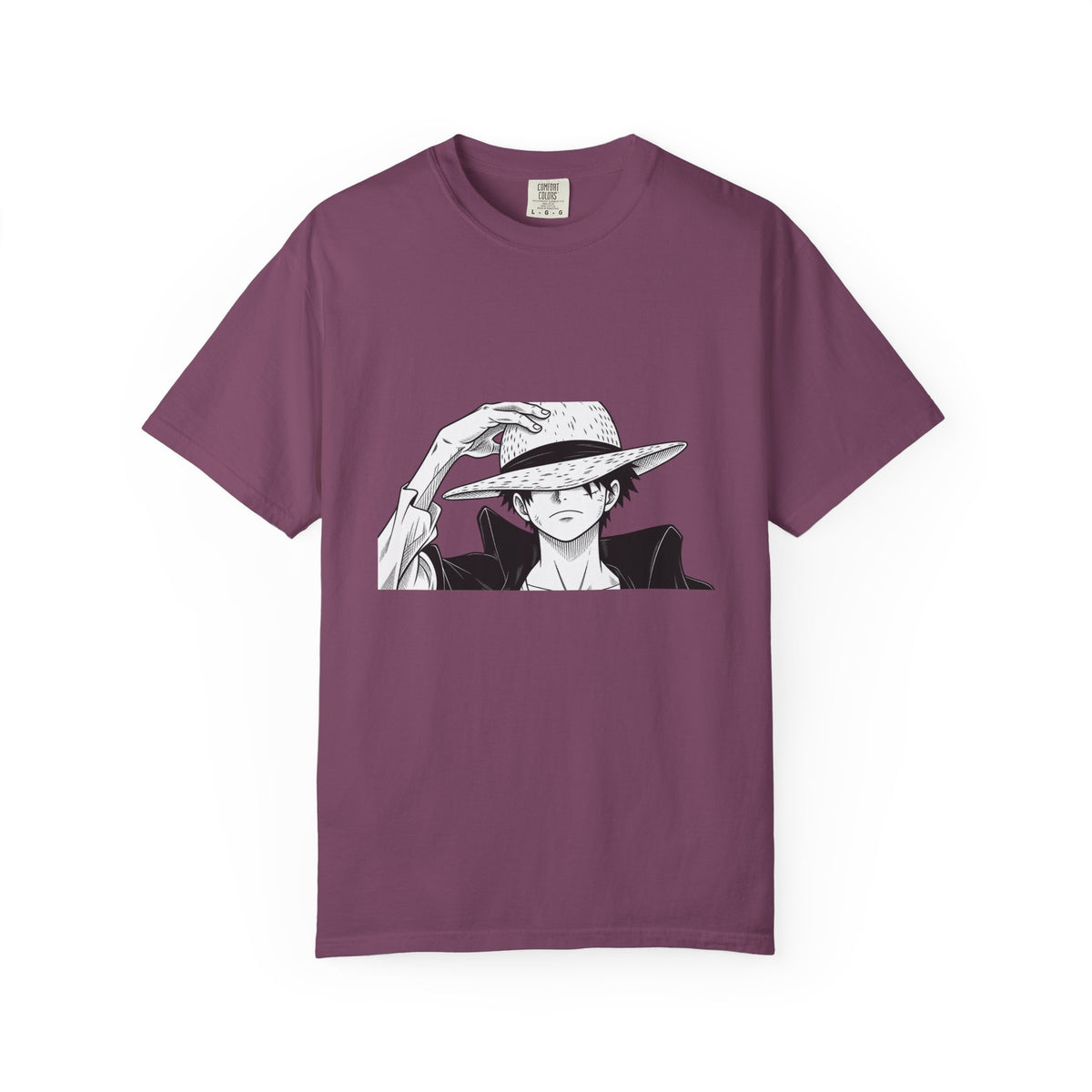 Anime Straw Hat Pirate T-Shirt – Minimal Luffy Illustration Tee
