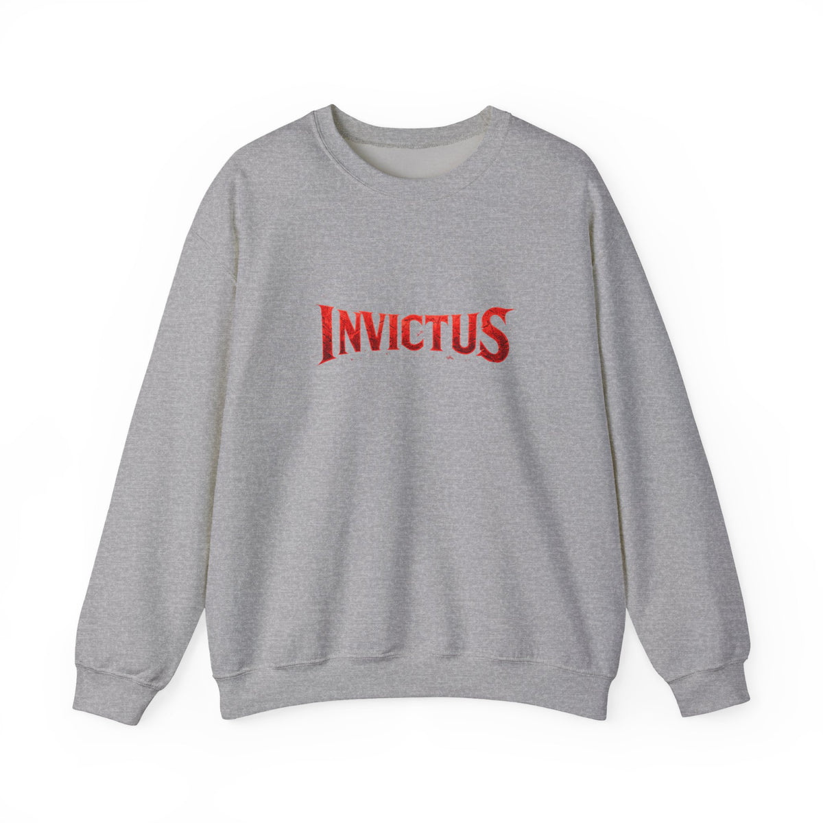 Invictus Crewneck Sweatshirt — Bold Red Script Pullover