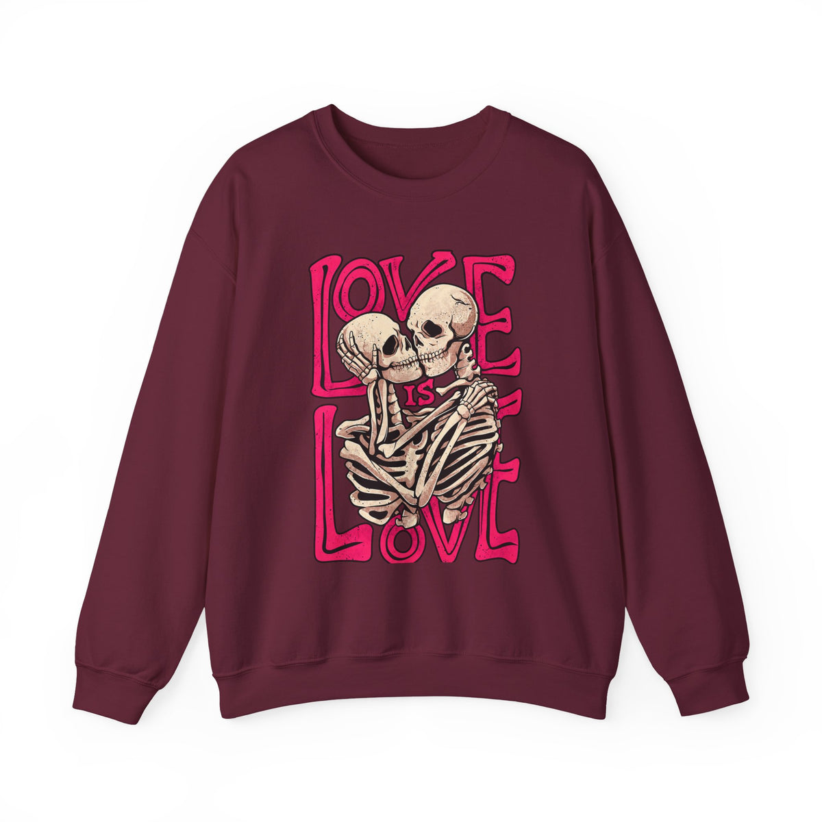 Skeleton Couple 'Love Is Love' Crewneck Sweatshirt