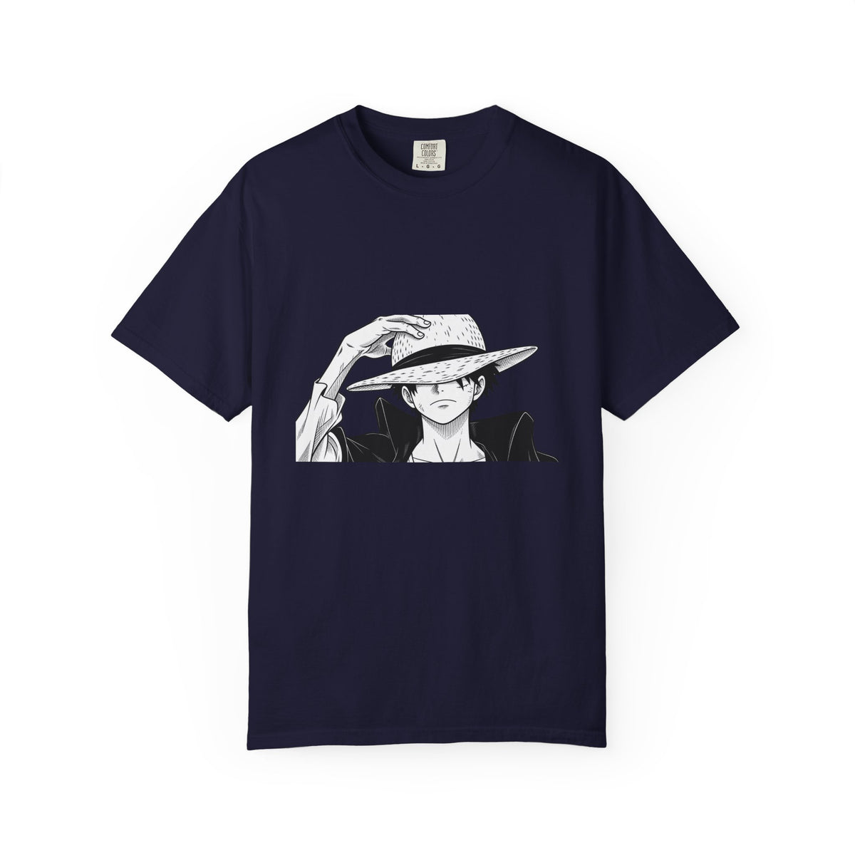 Anime Straw Hat Pirate T-Shirt – Minimal Luffy Illustration Tee