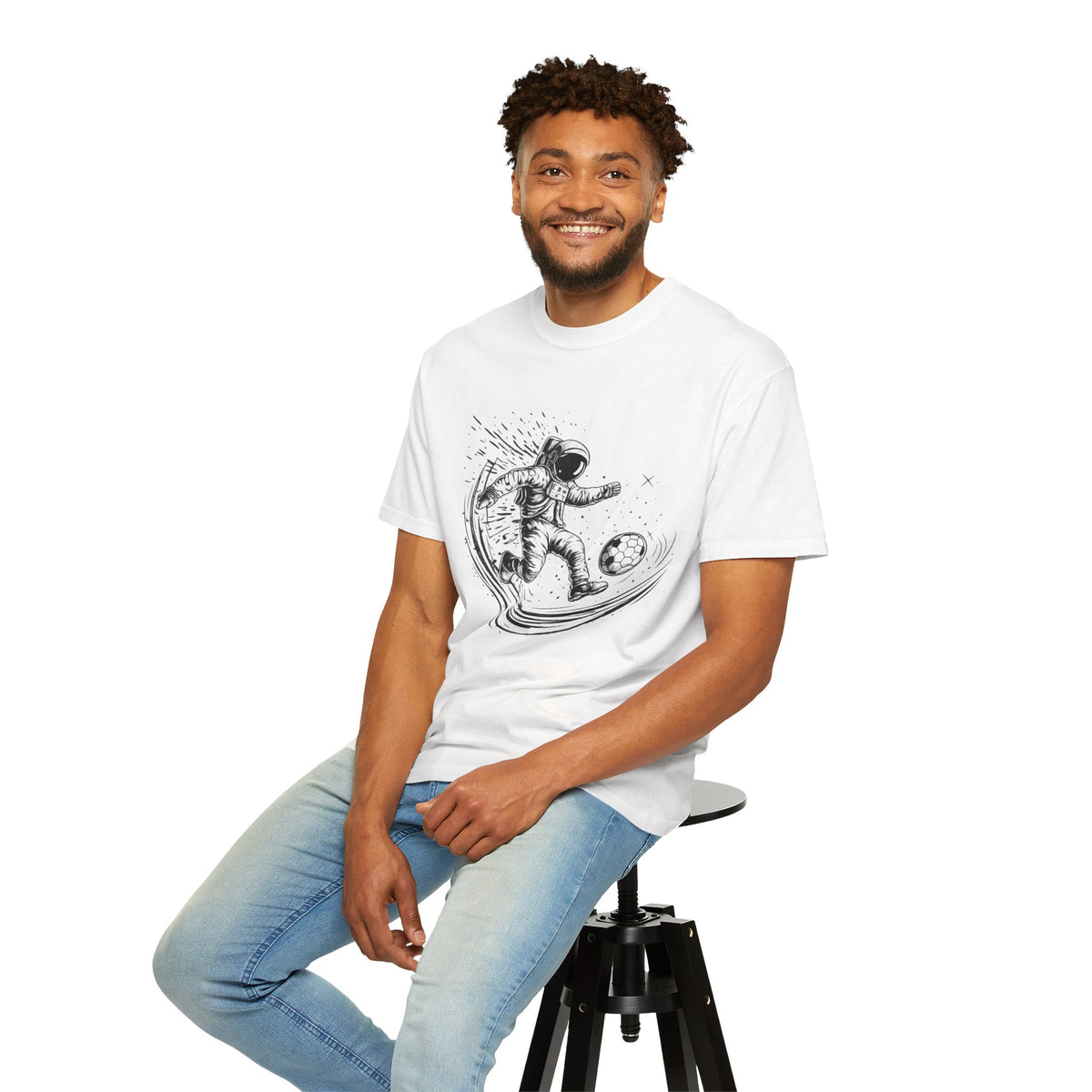 Astronaut Soccer T-Shirt — Space Football Graphic Tee