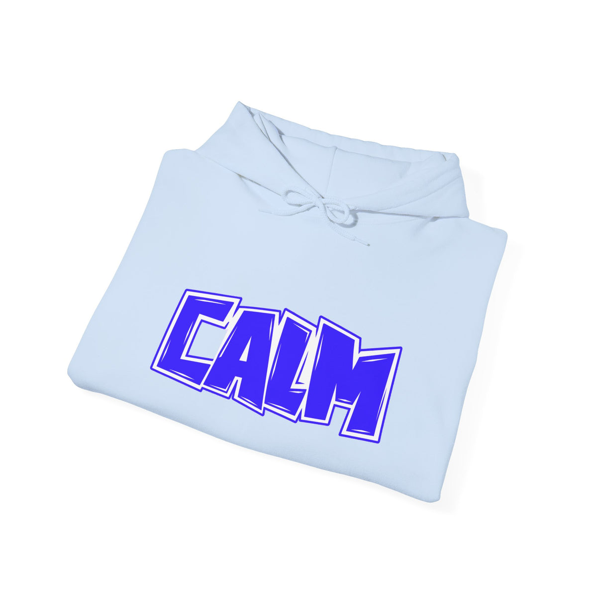 Calm Graphic Hoodie — Bold Blue Streetwear Pullover
