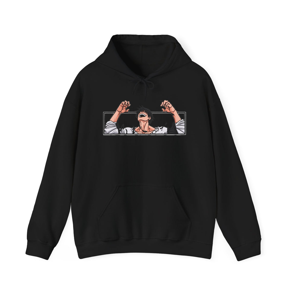 Anime Character Panel Hoodie — Retro Manga Illustration Pullover