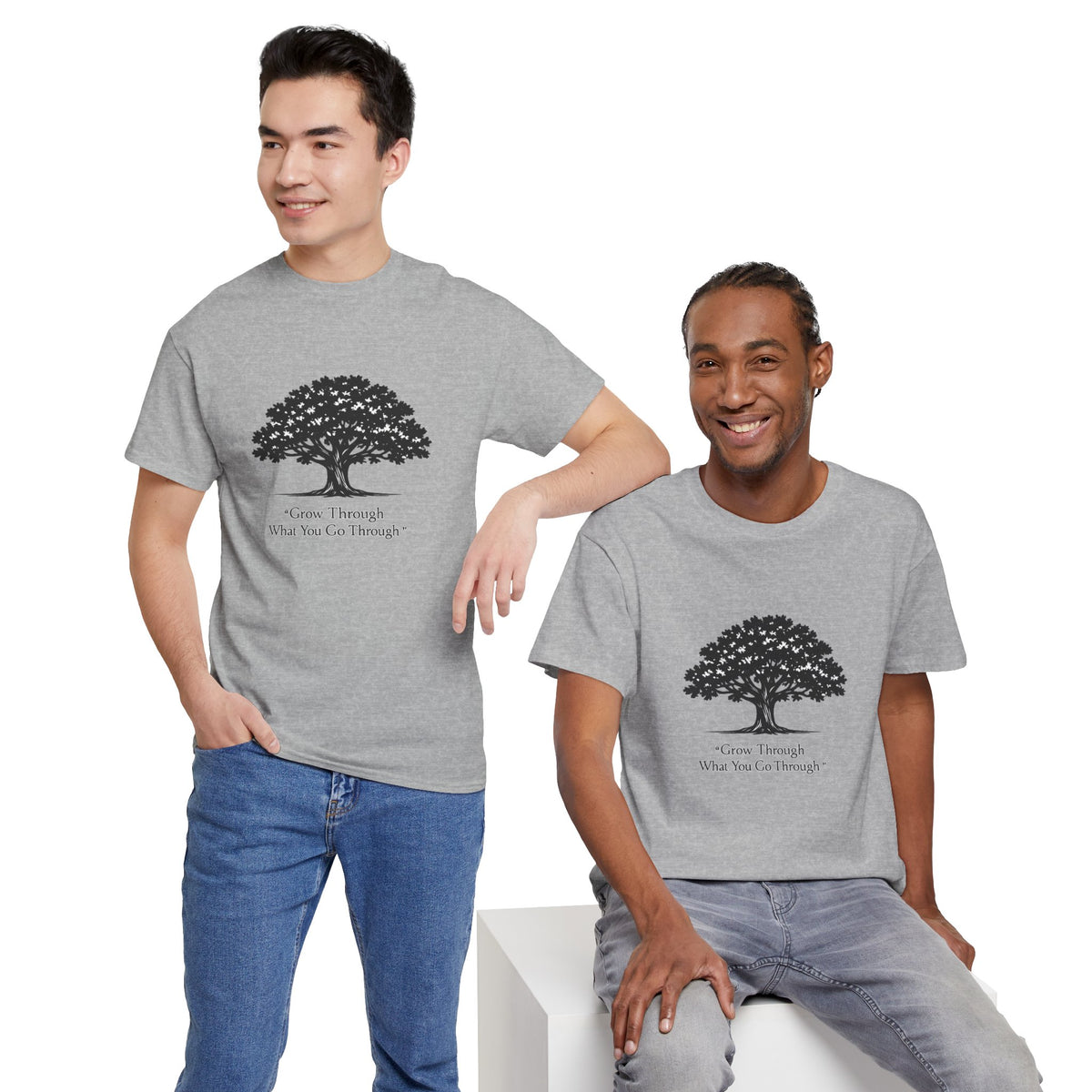 Tree of Growth T-Shirt — "Grow Through What You Go Through" Inspirational Tee