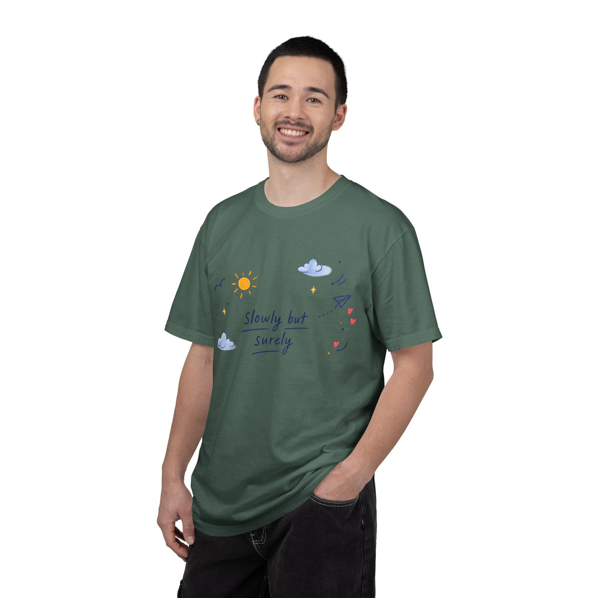 T-Shirt — "Slowly but Surely" Cute Doodle Graphic Tee