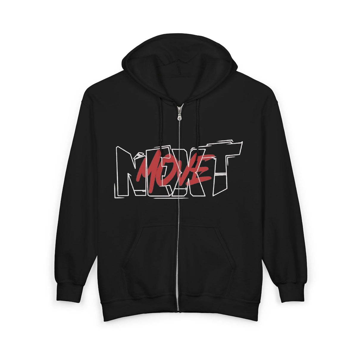 Next With Heart Zip Hoodie — 'NEXT' Graffiti Heart Full-Zip Hoodie