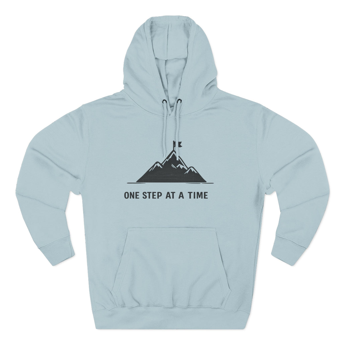 Hoodie - 'One Step at a Time' Mountain Graphic Fleece Hoodie