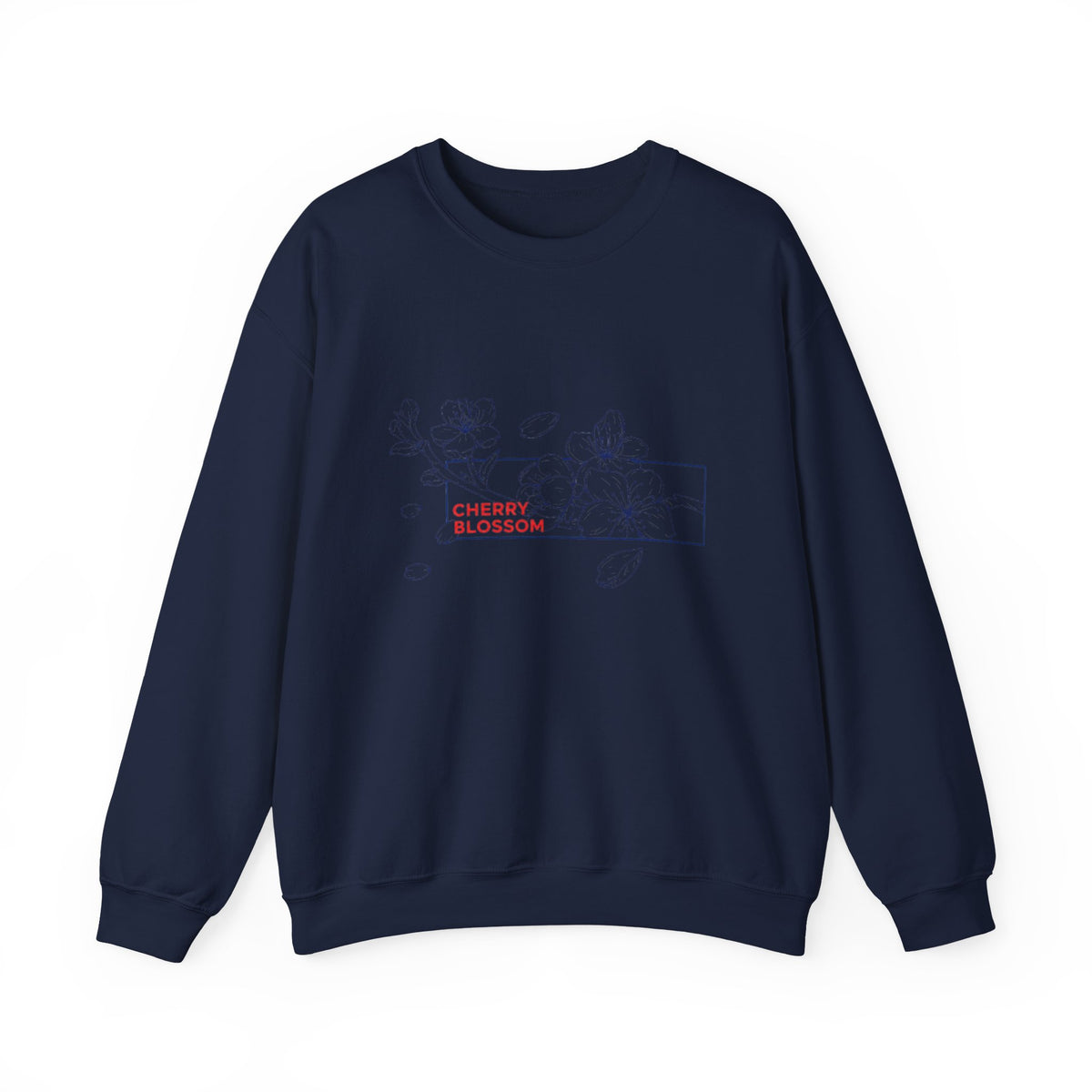 Cherry Blossom Crewneck Sweatshirt — Minimal Floral Graphic