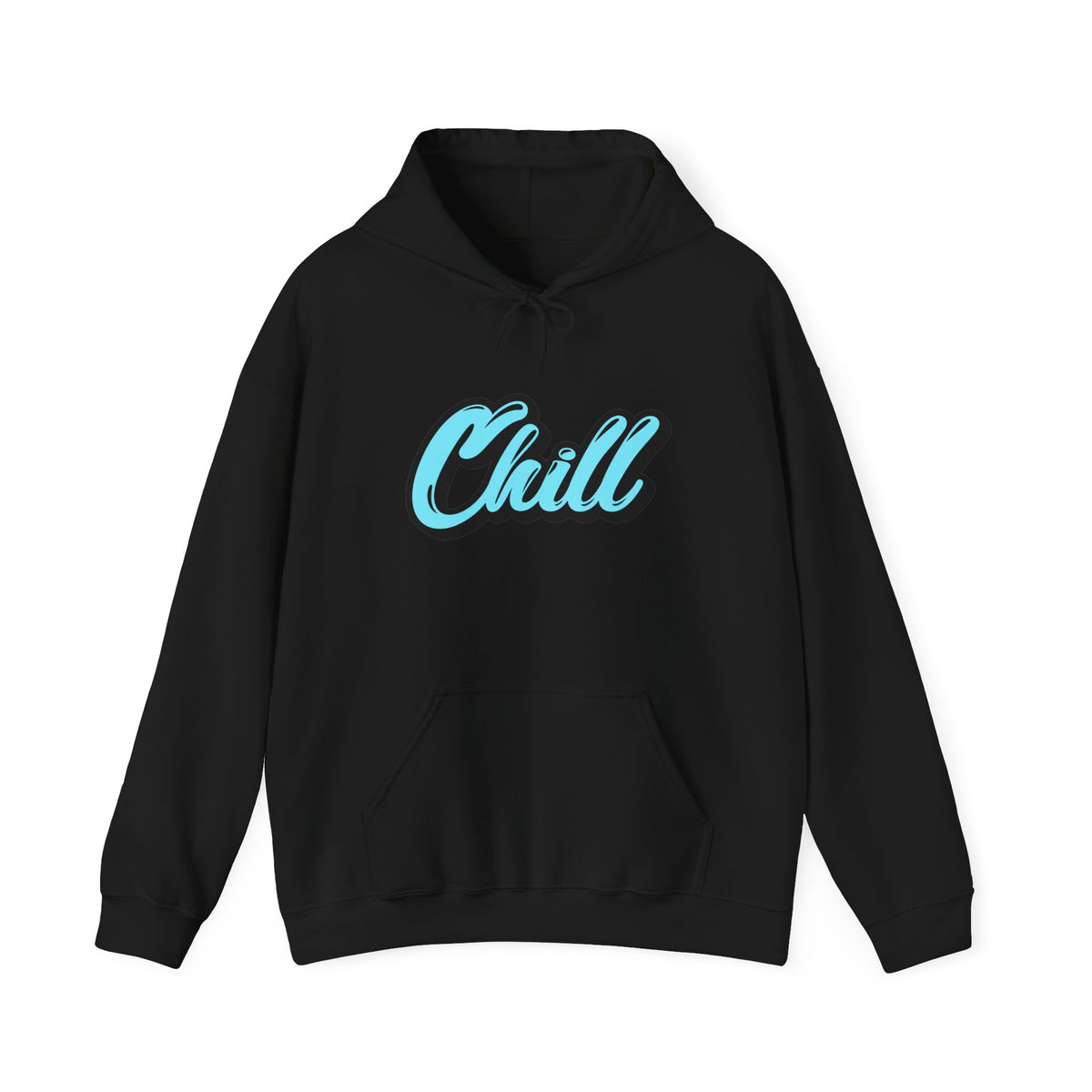 Chill Script Hoodie — Retro Blue Chill Graphic Pullover