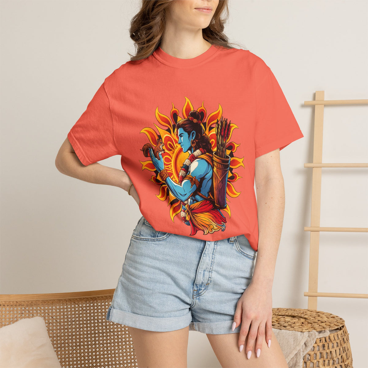 T-Shirt Ram Ji — Mythic Archer Illustration Tee (Sunburst Warrior Graphic)