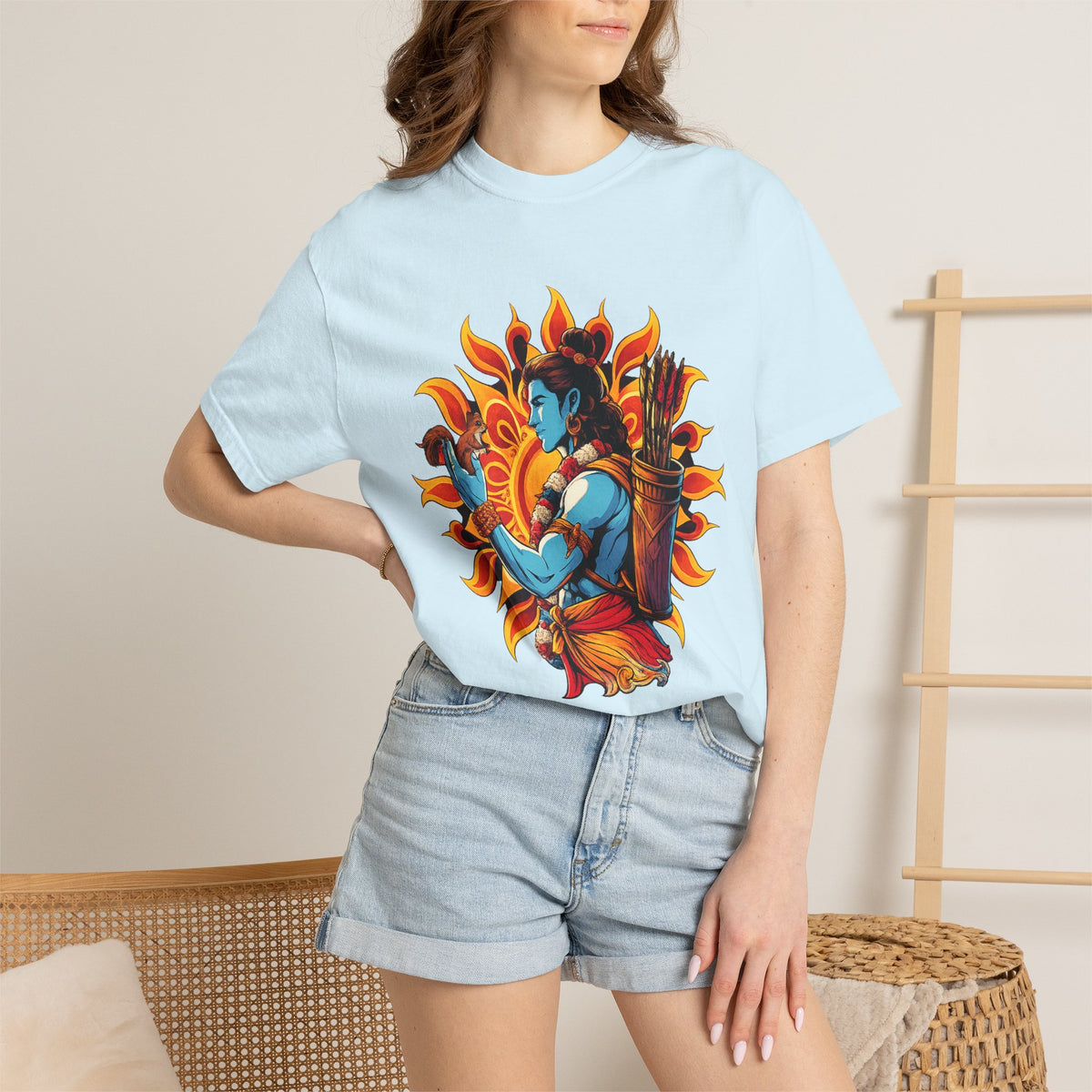 T-Shirt Ram Ji — Mythic Archer Illustration Tee (Sunburst Warrior Graphic)