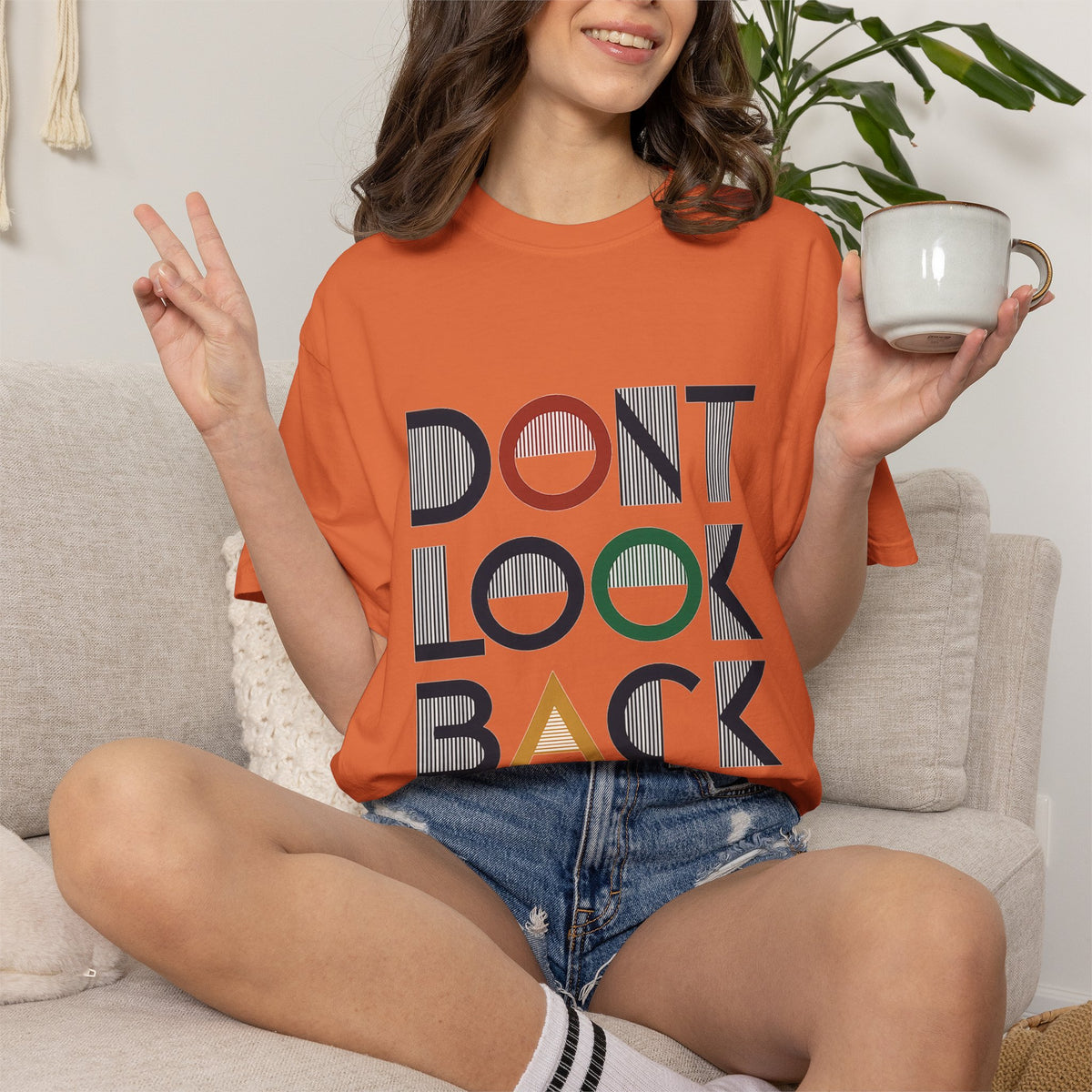 Don't Look Back T-Shirt — Retro Motivational Graphic Tee
