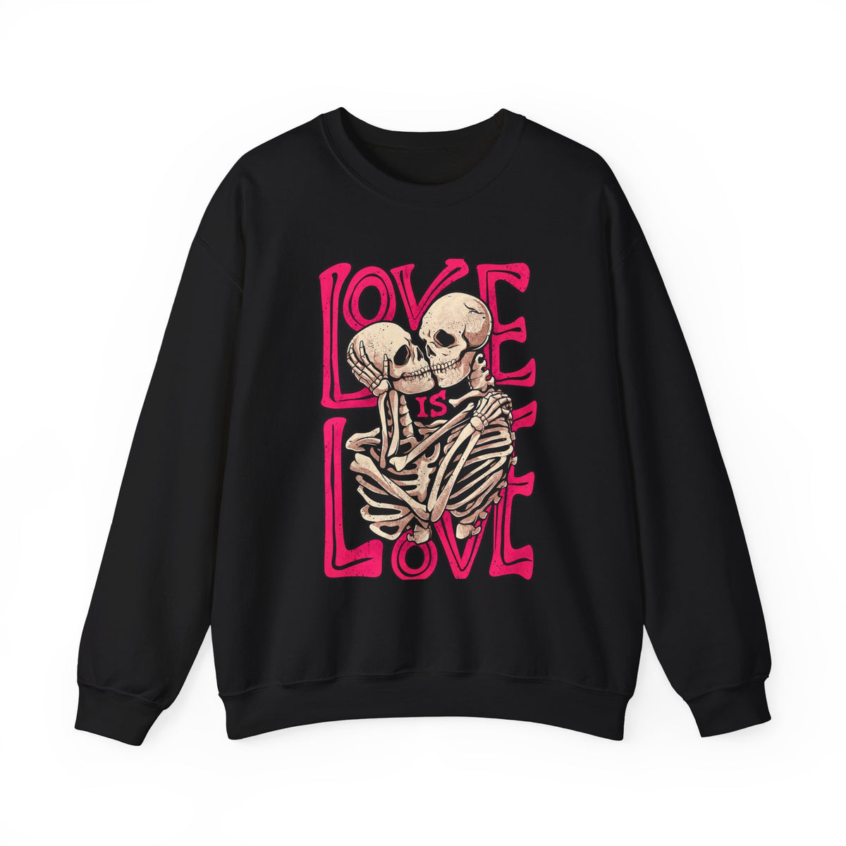 Skeleton Couple 'Love Is Love' Crewneck Sweatshirt