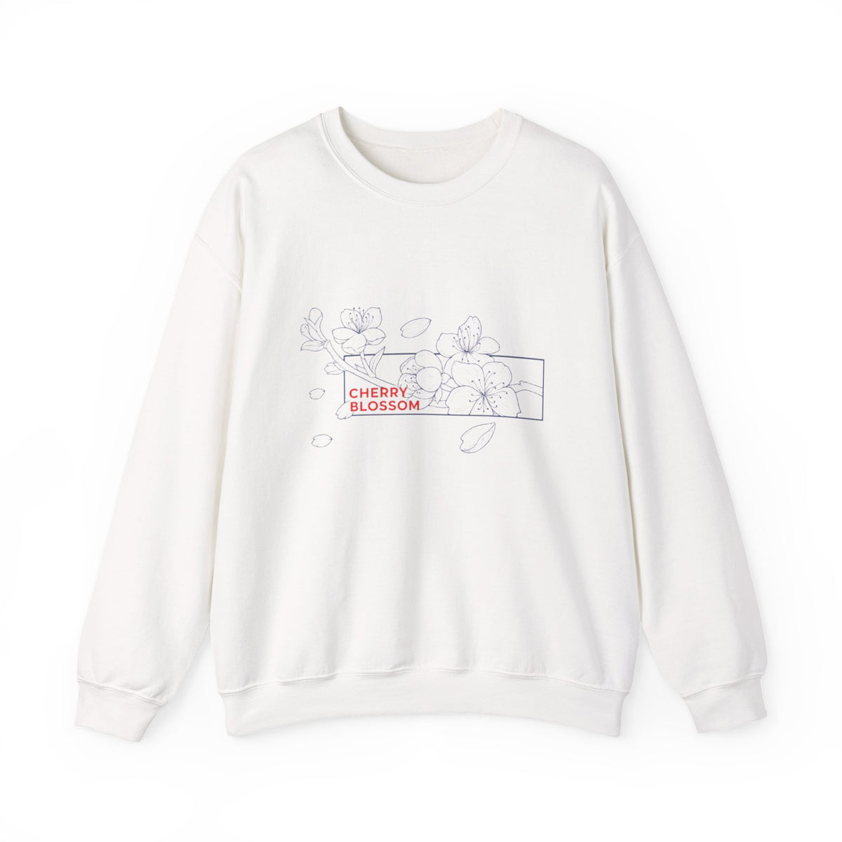 Cherry Blossom Crewneck Sweatshirt — Minimal Floral Graphic