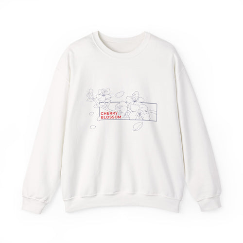 Cherry Blossom Crewneck Sweatshirt — Minimal Floral Graphic