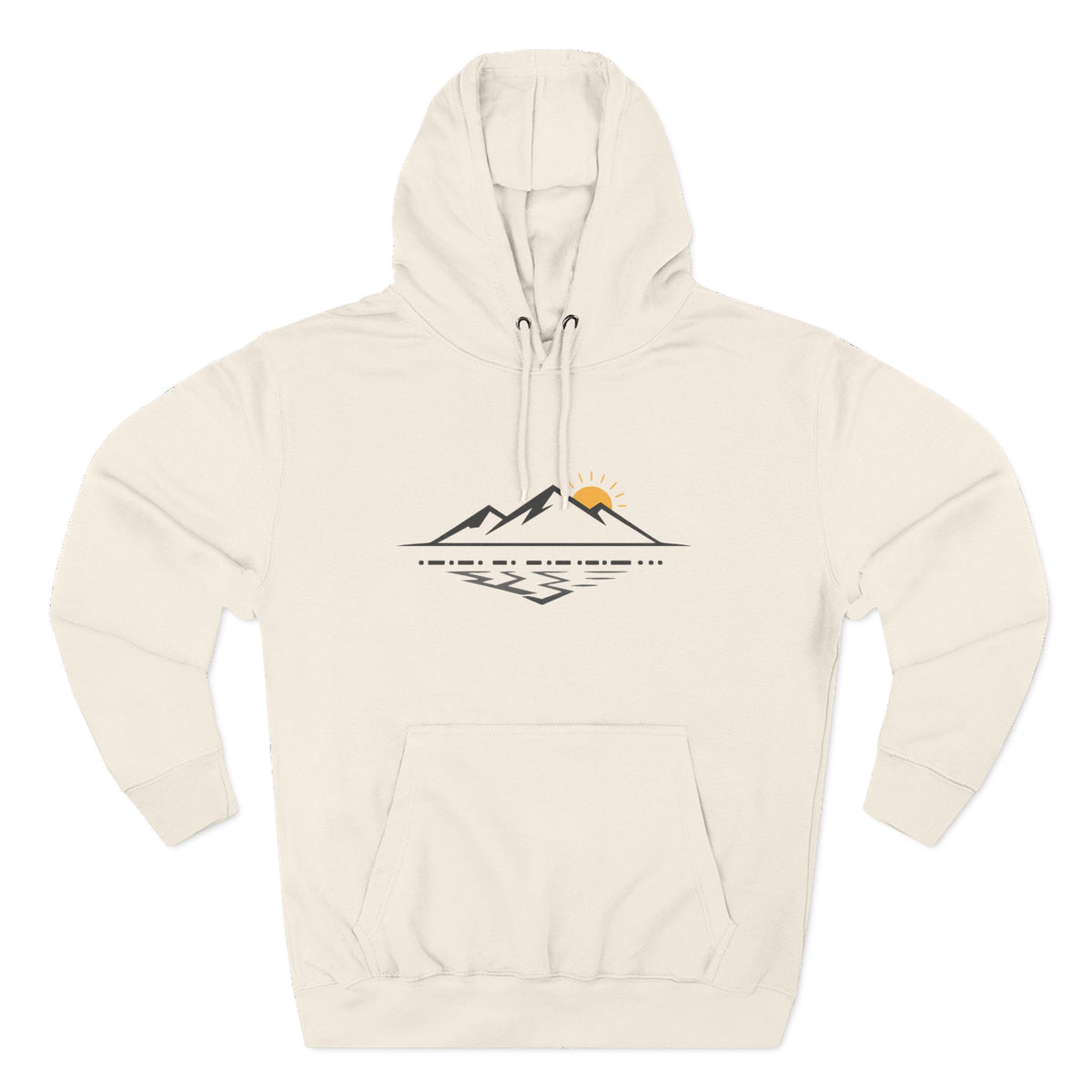 Mountain Sunrise Hoodie — Minimal Outdoor Graphic Pullover