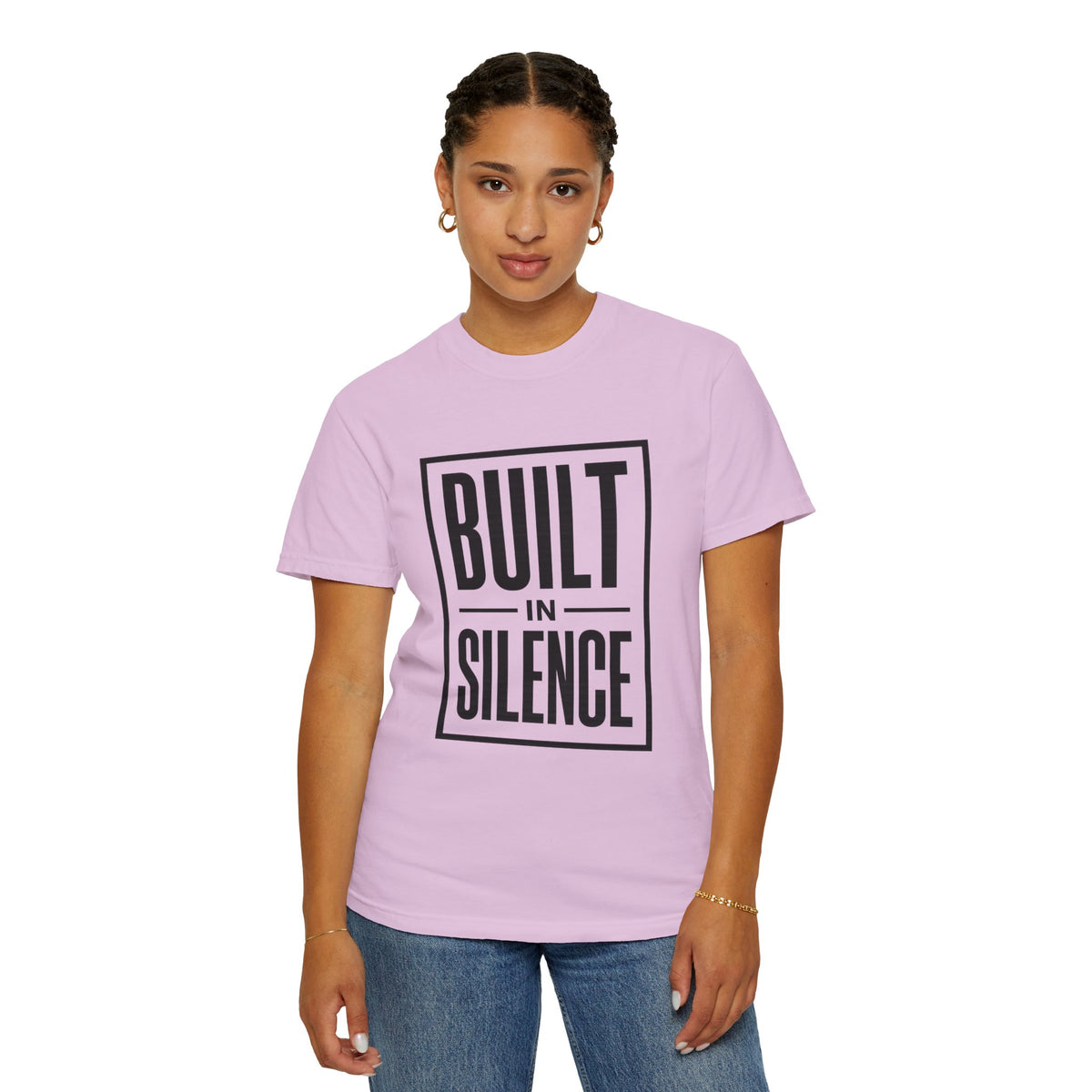 Built In Silence T-Shirt — Minimalist Bold Typography Tee