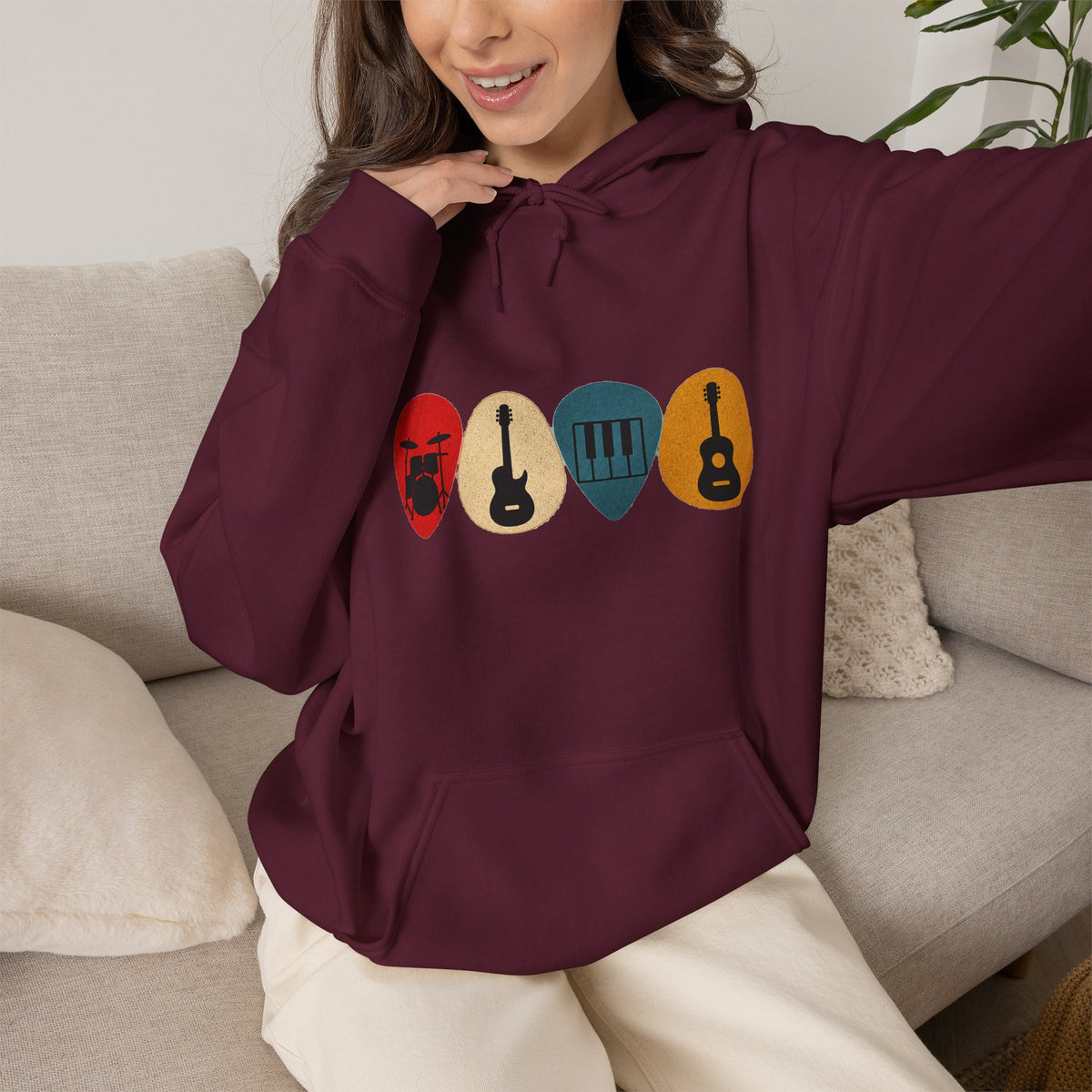 Guitar Picks Graphic Hoodie