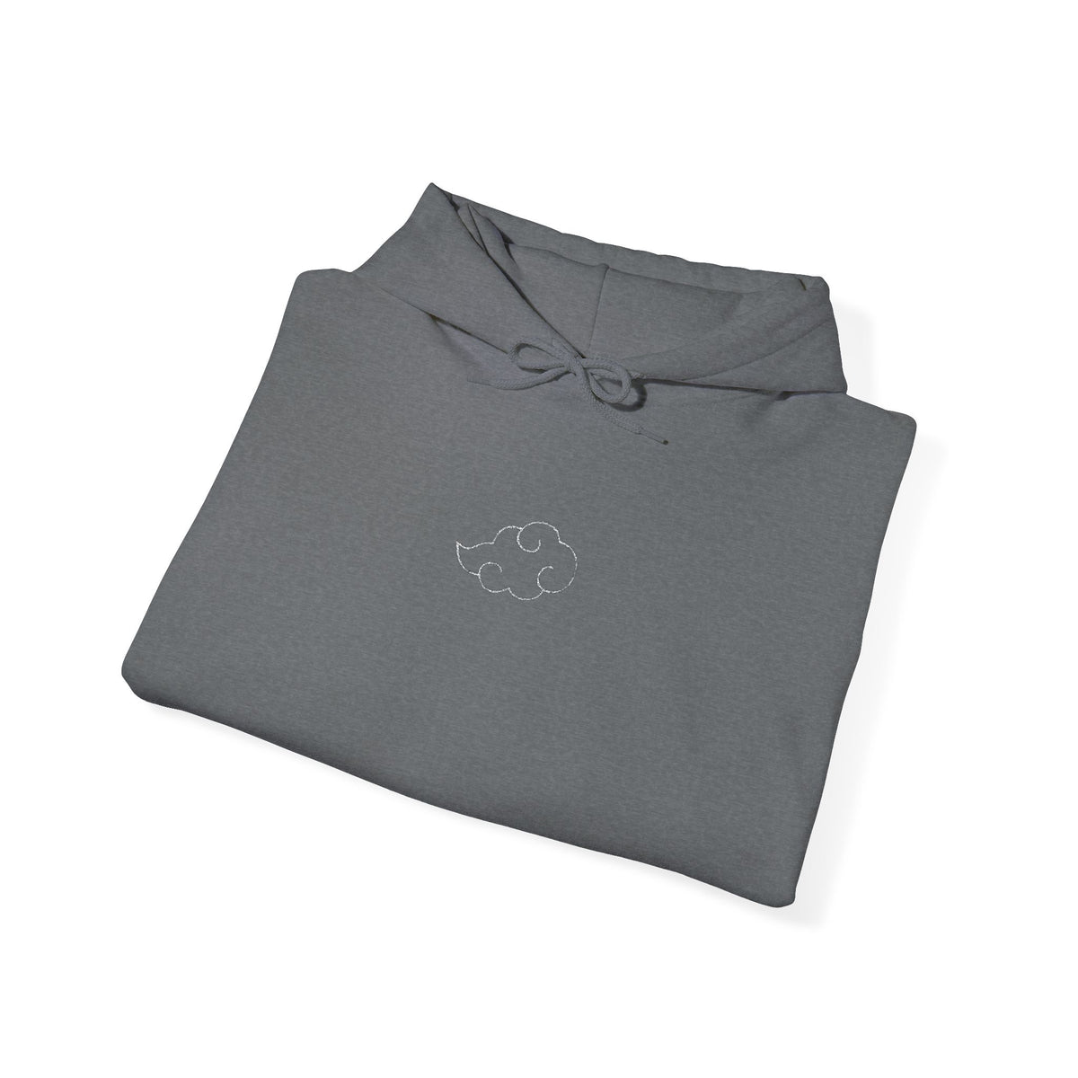 Minimal Cloud Outline Hoodie — Small White Cloud Graphic Embroidered