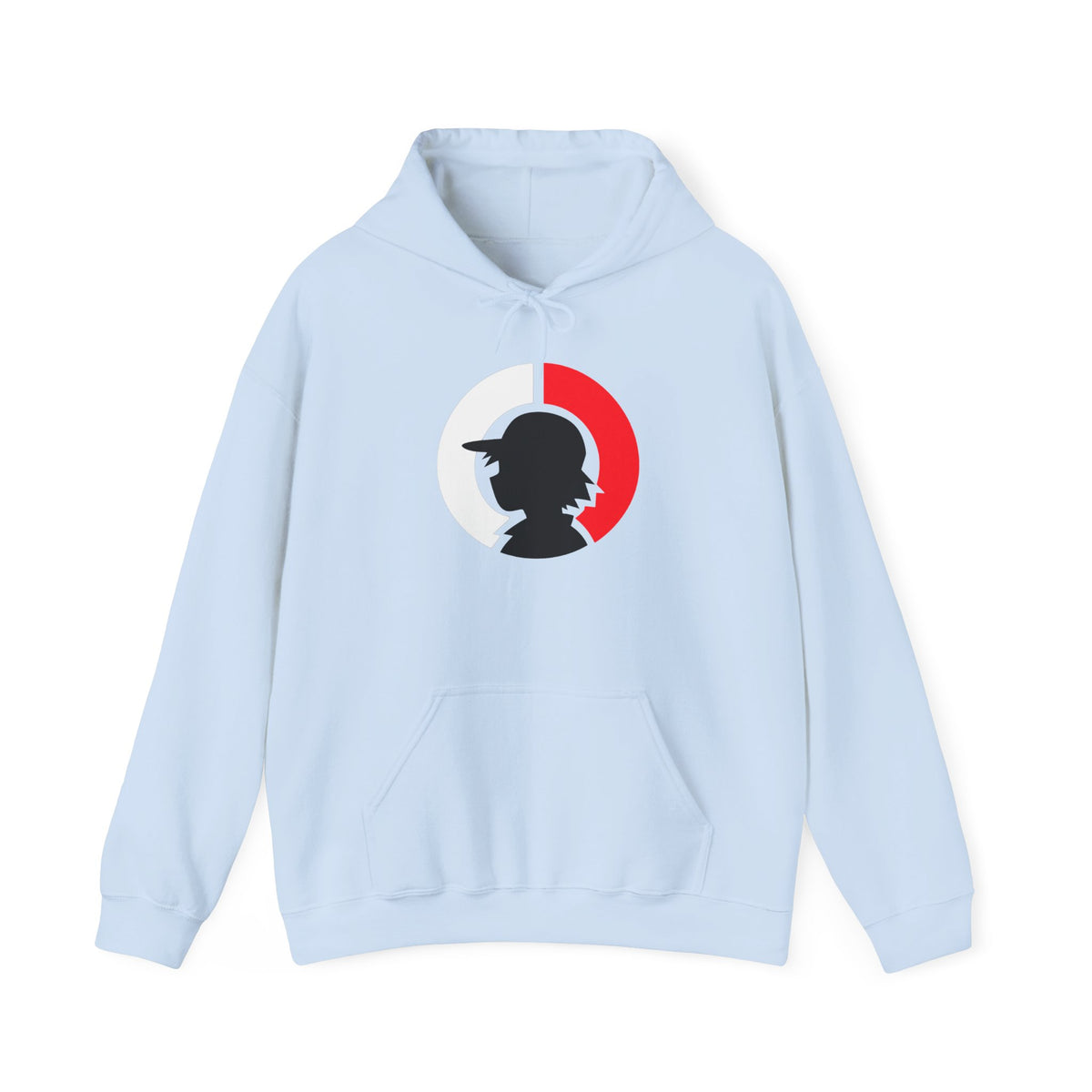 Detective Silhouette Hoodie – Minimal Red Moon Mystery Graphic