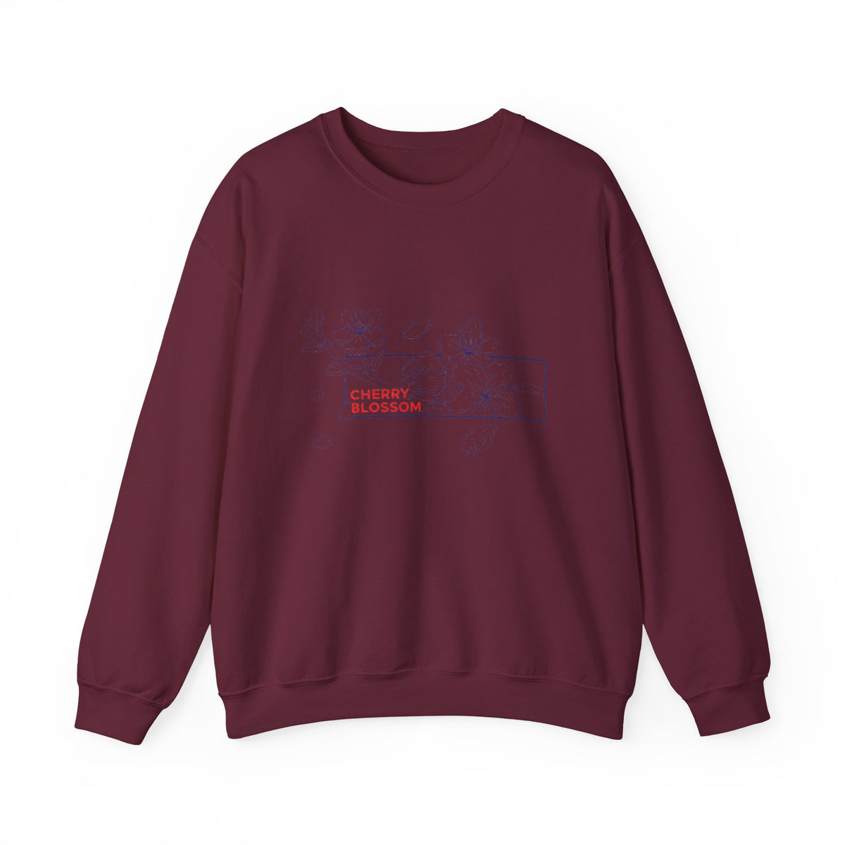 Cherry Blossom Crewneck Sweatshirt — Minimal Floral Graphic