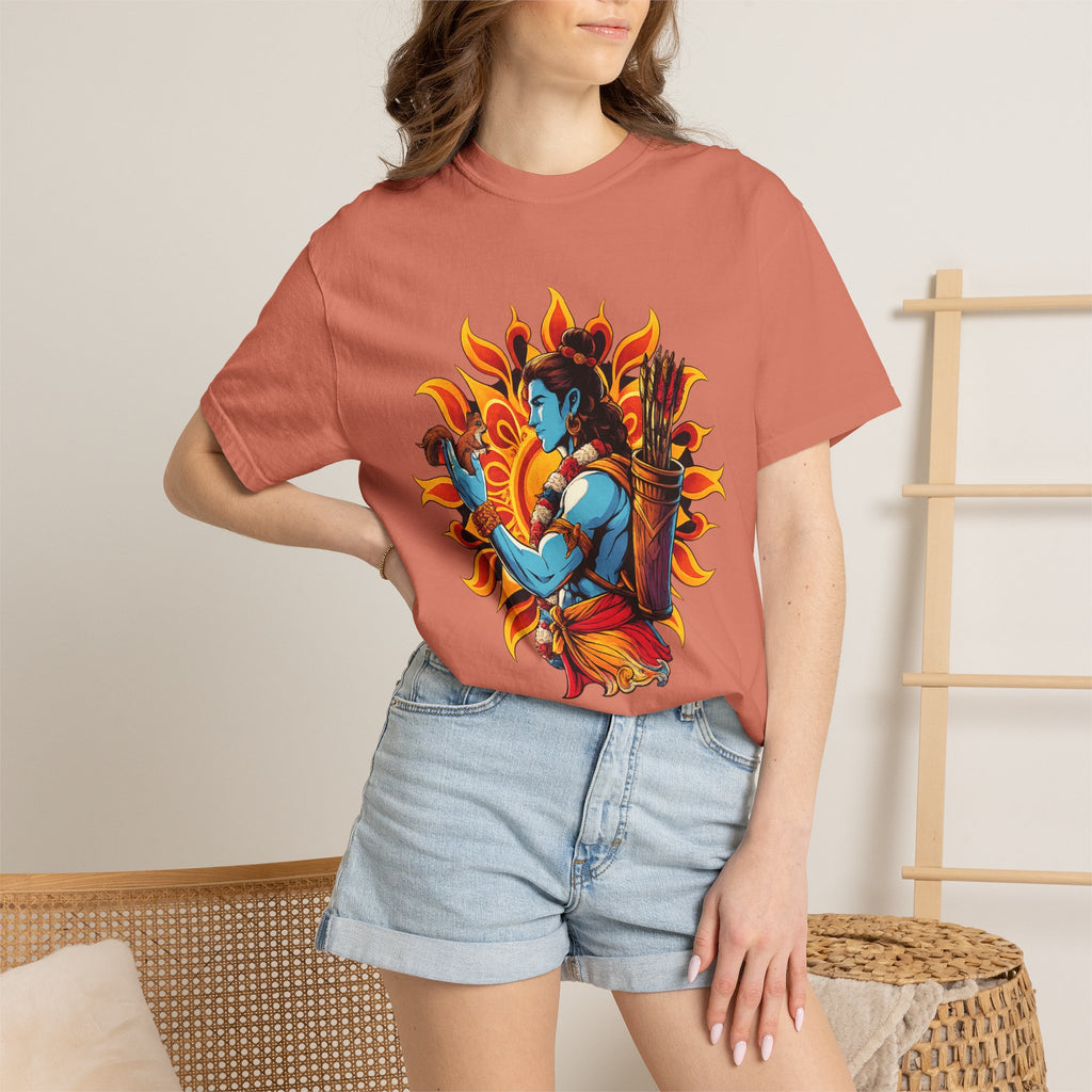 T-Shirt Ram Ji — Mythic Archer Illustration Tee (Sunburst Warrior Graphic)