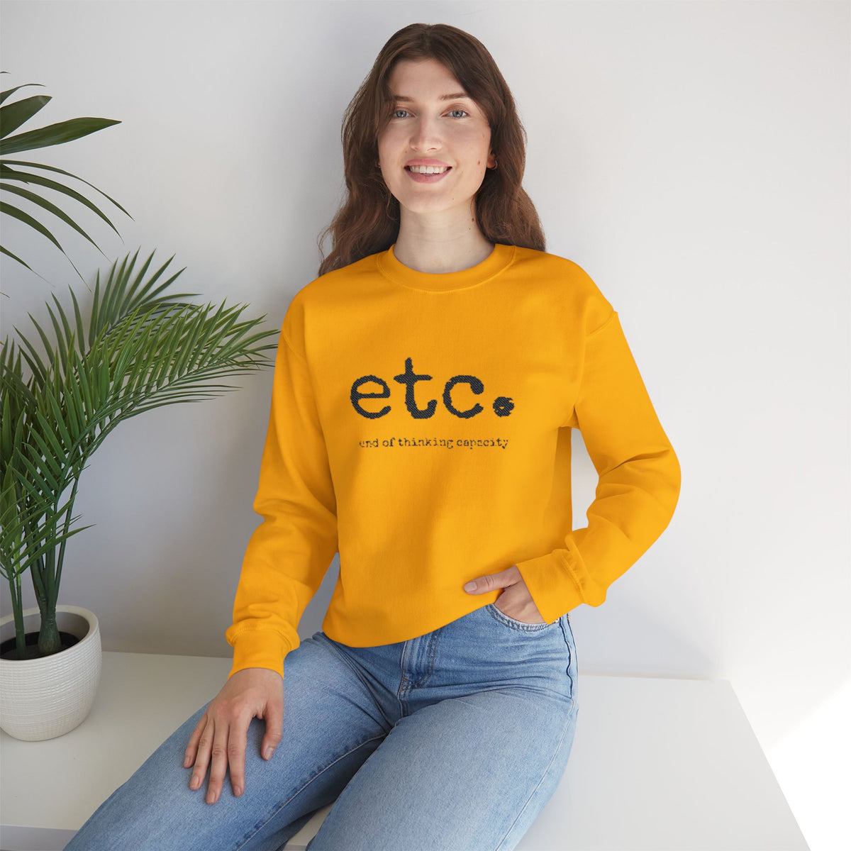 Crewneck Sweatshirt – Minimal 'etc.' Script Logo Casual Pullover