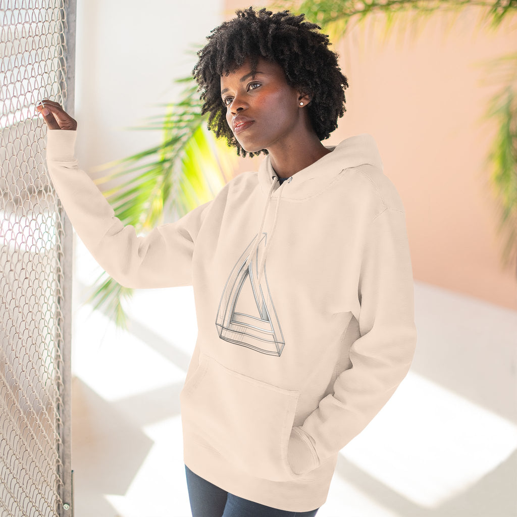 Minimal Geometric Triangle Hoodie — Three-Panel Illusion Design