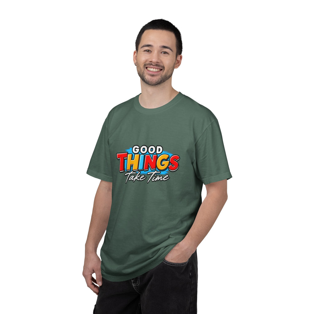 T-Shirt — "Good Things Take Time" Retro Graphic Tee