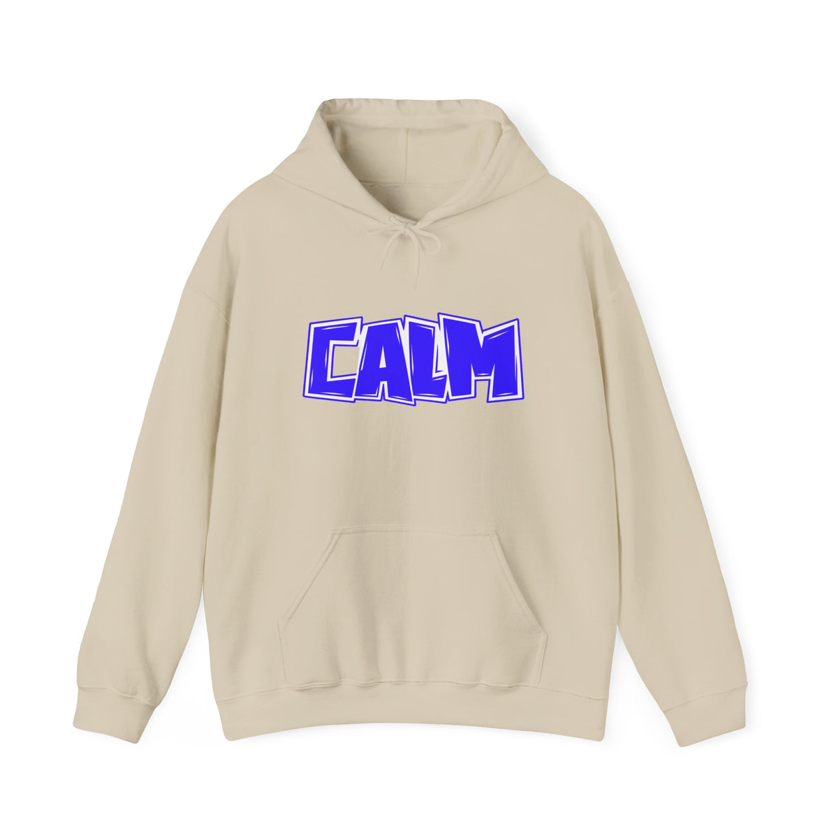 Calm Graphic Hoodie — Bold Blue Streetwear Pullover
