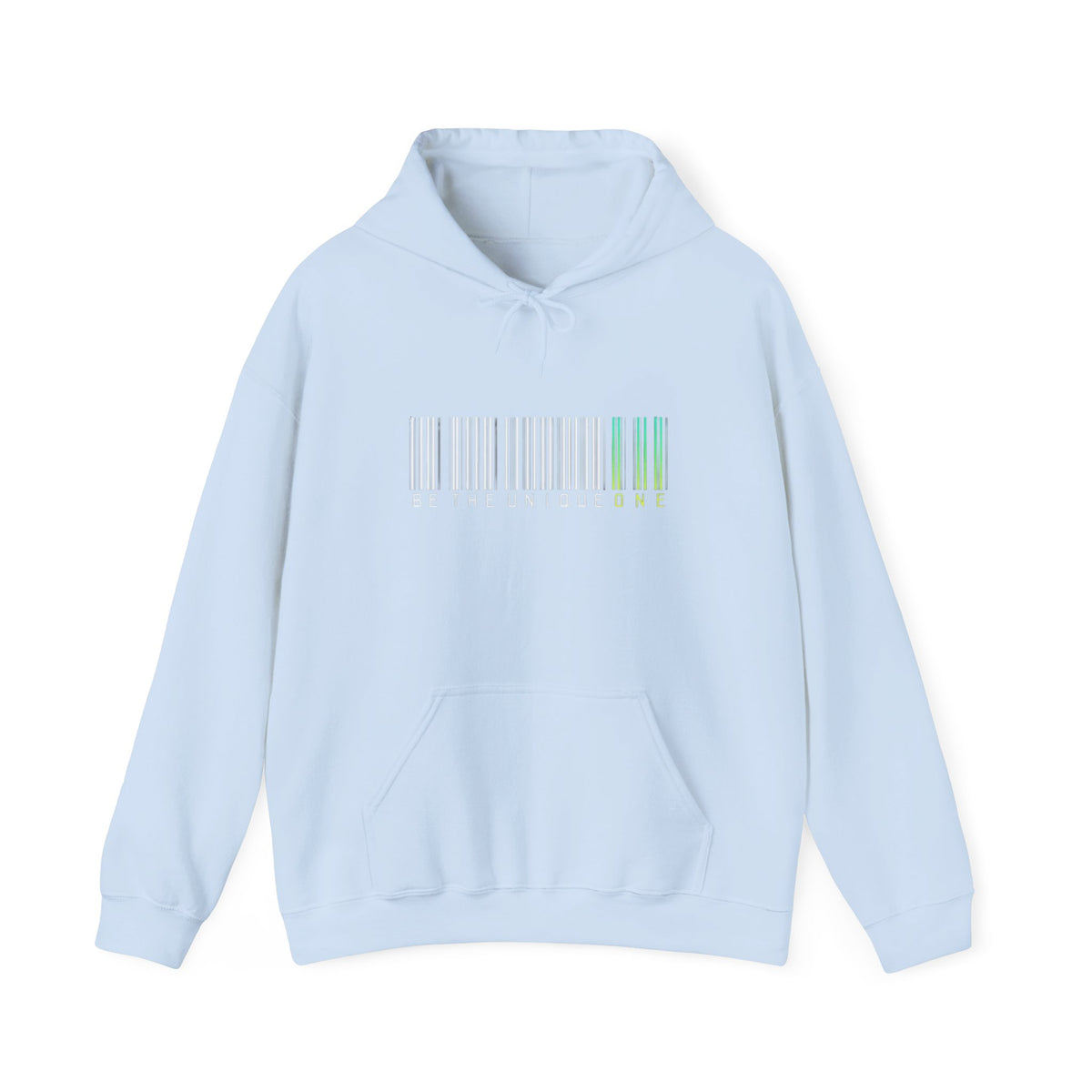 Unique One Barcode Hoodie — "Be the Unique One" Graphic Pullover
