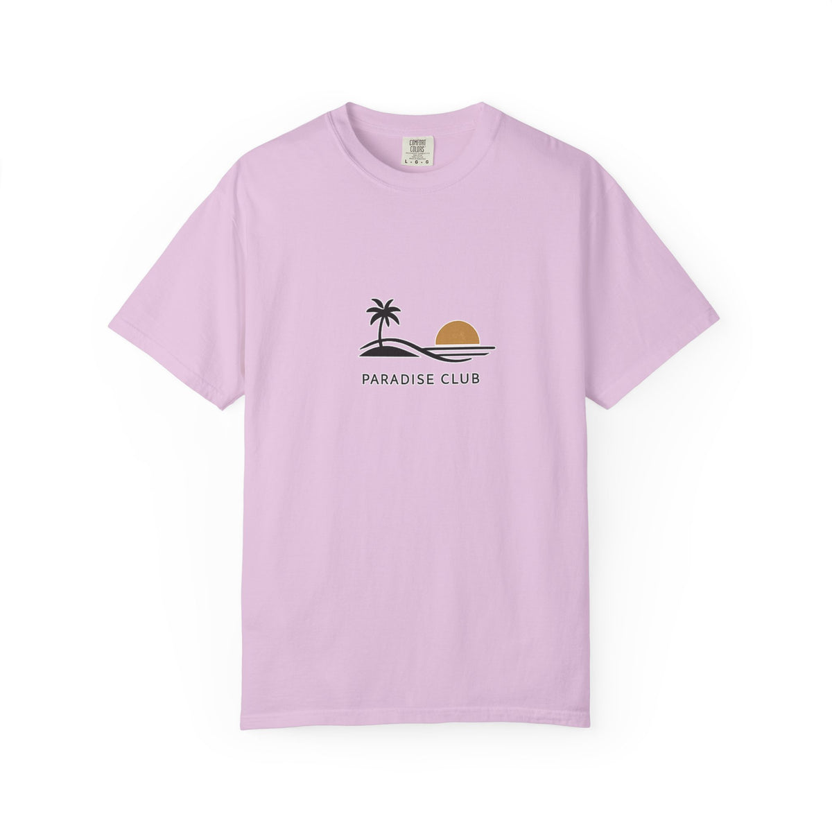 Paradise Club Tee — Minimal Sunset Palm Graphic T-Shirt