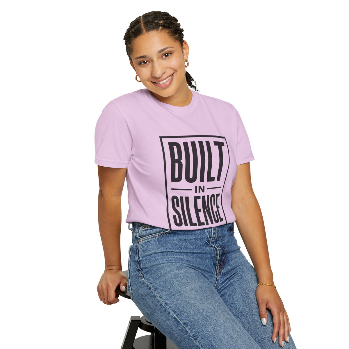 Built In Silence T-Shirt — Minimalist Bold Typography Tee
