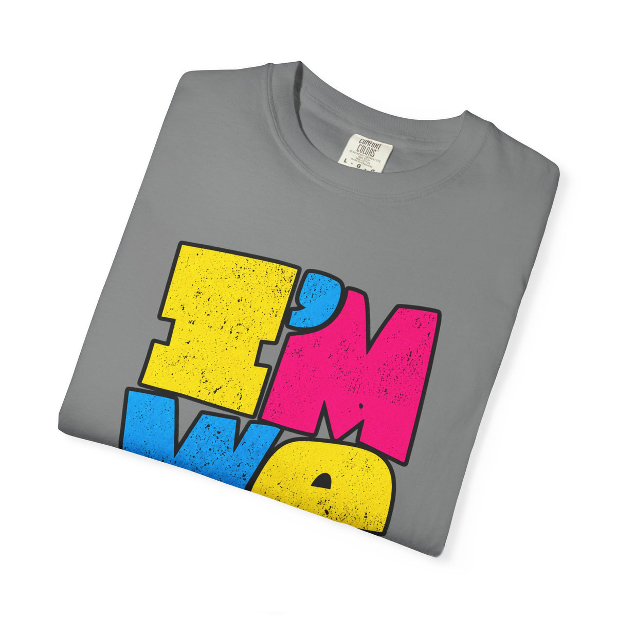 "I'M WEIRD" Colorblock Graphic T-Shirt — Retro Pop Statement Tee